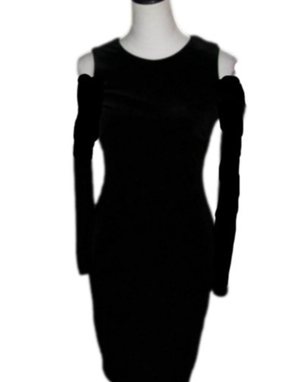 New Calvin Klein Black Cold Shoulder Dress Size 2 - Picture 3 of 5